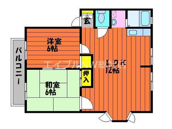 サンビレッジ吉備路　Ｂ棟の物件間取画像